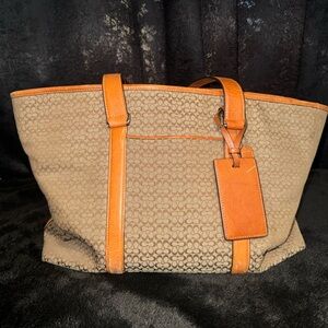 Coach Signature Tote bag tan leather